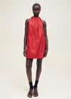 Mango Halter Dress With Bow Detail Red In Red
