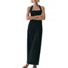Mango Halter Linen Jumpsuit In Black
