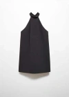 Mango Halter-neck Open-back Dress Black