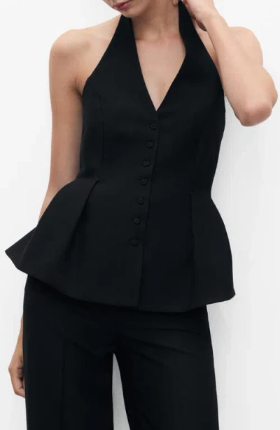 MANGO MANGO HALTER PEPLUM VEST