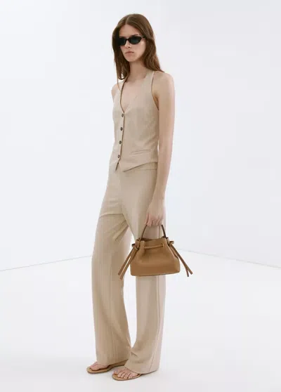 Mango Halter-neck Vest With Buttons In Multi