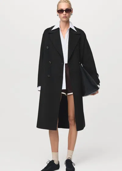 Mango Manteau Laine Fait Main Oversize Noir - Femme - Xxl -  In Black