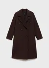 Mango Handmade Oversized Wool Coat Chocolate In Brown