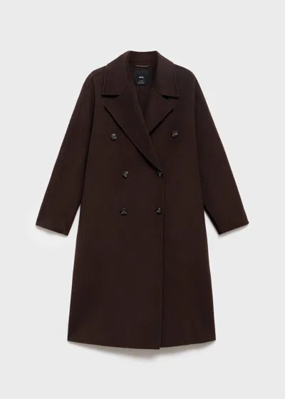 Mango Handmade Oversized Wool Coat Chocolate In Brown