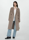Mango Handmade Oversized Wool Coat Medium Brown