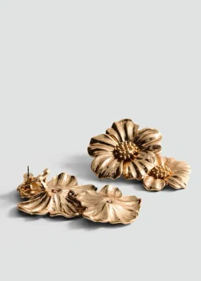 Mango Hanging Floral Earrings Gold