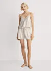 Mango Stretch Silk Pajama Shorts In Gray