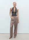 Mango Cotton Mix Studded Halter Top