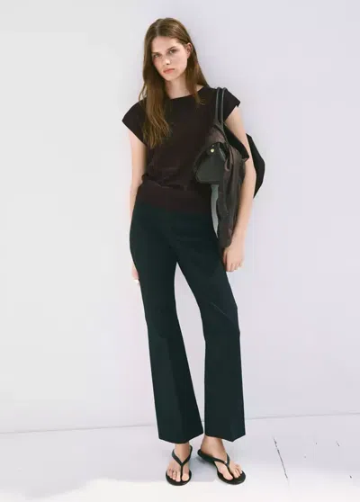 Mango Haut En Maille Col Bateau In Black
