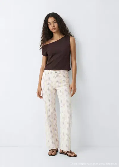 Mango Haut En Maille Col Bateau In Brown