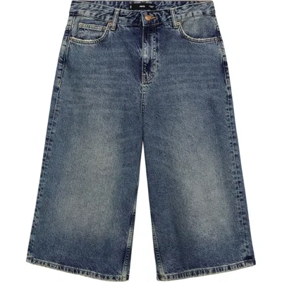 Mango Hazel Denim Bermuda Shorts In Medium Blue