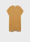 Mango Heather Fleece Cotton Nightgown Ochre In Orange