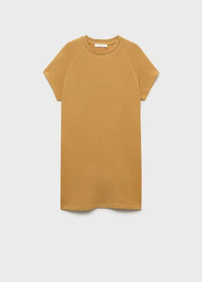Mango Heather Fleece Cotton Nightgown Ochre