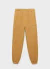 Mango Heather Fleece Cotton Pants Ochre
