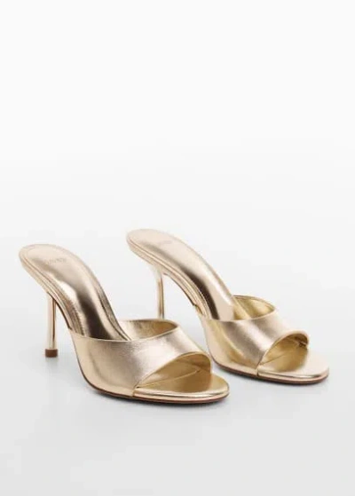 Mango Heel Non-structured Sandals Gold