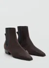 Mango Bottine Talon Suède Gris - Femme - 42 -  In Gray