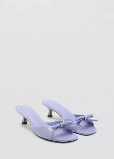 Mango Heeled Sandals With Bow In Lilac