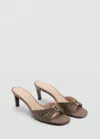 Mango Heeled Sandals With Metallic Detail Brown