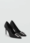 Mango Heeled Shoes With Buckle Black In Black