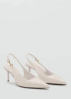 Mango Heeled Shoes With Link Detail Beige In Beige