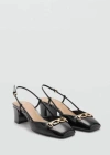 Mango Heeled Shoes With Link Detail Black In Black
