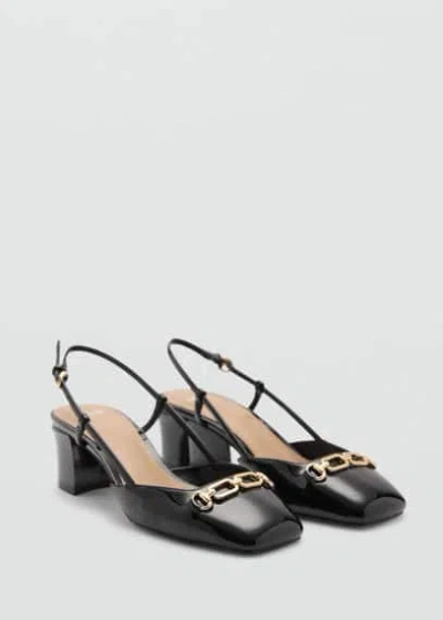 Mango Heeled Shoes With Link Detail Black