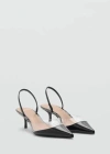 Mango Heeled Shoes With Vinyl Panel Black In Noir