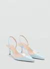Mango Heeled Shoes With Vinyl Panel Blue