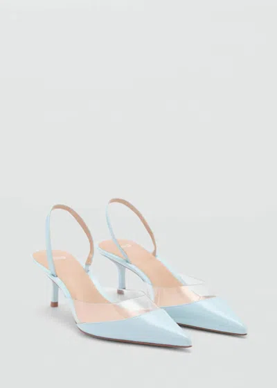 Mango Heeled Shoes With Vinyl Panel Blue