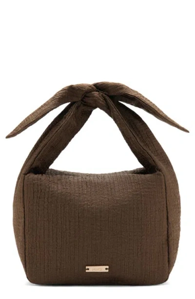 Mango Heidi Knotted Top Handle Bag In Brown