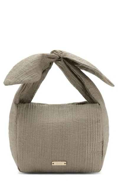 Mango Heidi Knotted Top Handle Bag In Gray