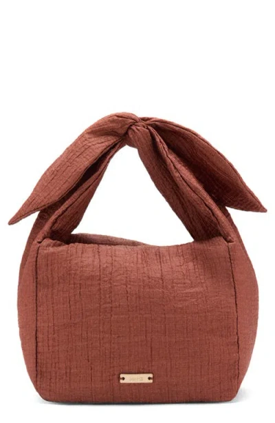 Mango Heidi Knotted Top Handle Bag In Orange