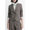 Mango Helena Crop Blazer In Gray