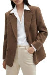Mango Wool Blend Blazer In Brown