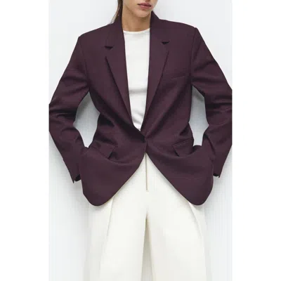 Mango Hidra Notch Lapel Jacket In Red