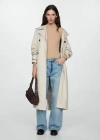 Mango Ribbed Sweater With Perkins Neck Light/pastel Grey In Gris Clair/pastel