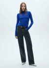 Mango Pull-over Col Montant In Vibrant Blue