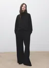 Mango High Collar Sweatshirt Black In Black