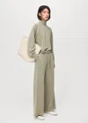 Mango High Collar Sweatshirt Khaki In Brown