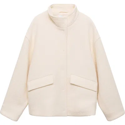 MANGO MANGO HIGH COLLAR WOOL BLEND JACKET