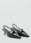 Mango High Heel Shoes With Link Straps Black In Black
