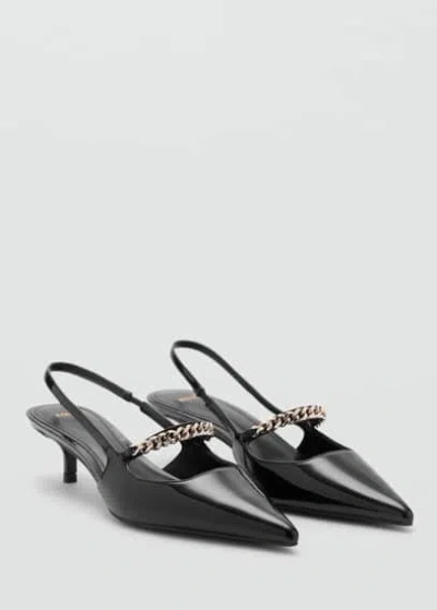 Mango High Heel Shoes With Link Straps Black