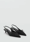 Mango High-heeled Shoes With Pointed Toe And Bow Black In Black