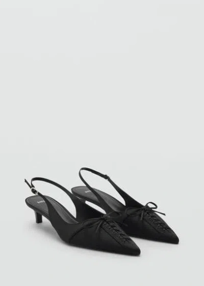 Mango High-heeled Shoes With Pointed Toe And Bow Black