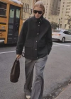 Mango Turtleneck Wool Coat Medium Heather Grey In Medium Heather Grey