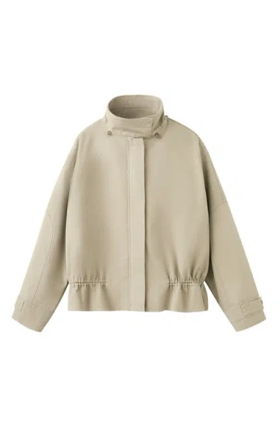 Mango High Neck Oversize Parka With Removable Hood In Neutral
