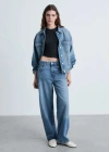 Mango High-rise Balloon Jeans Medium Blue In Medium Blue