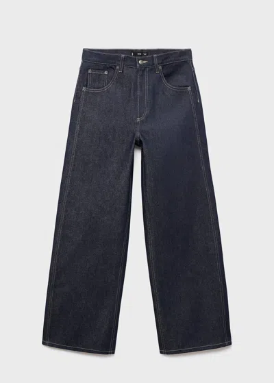 Mango High-rise Balloon Jeans Open Blue