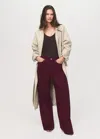 Mango High-waisted Barrel Jeans Wine In Burgundy