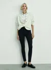 Mango High-rise Skinny Jeans Black Denim In Green